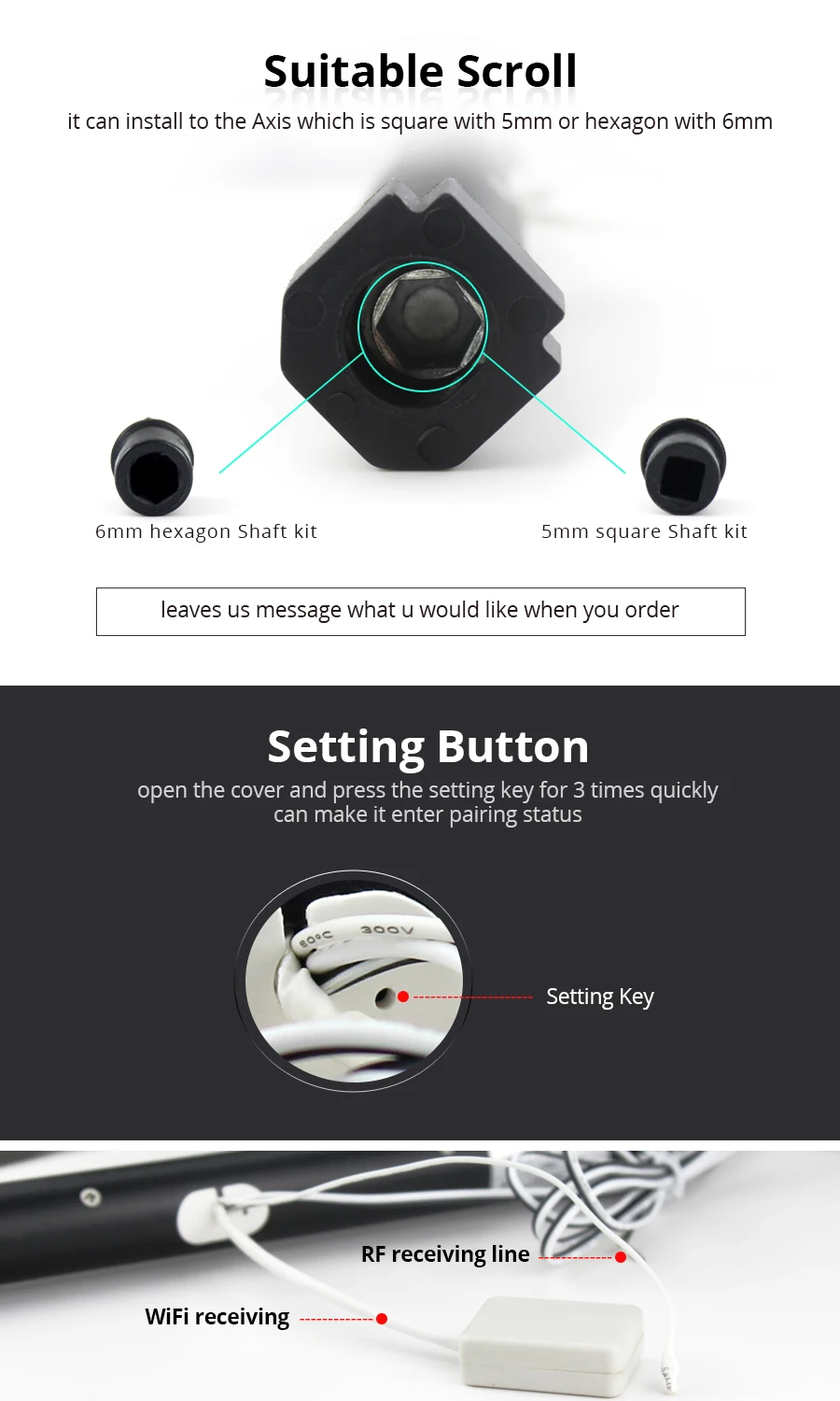 Zemismart-Tuya WiFi Blind Motor, Sombra Roman alumínio,