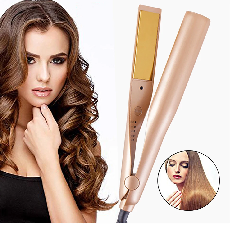 

Professional Electric Straightening Iron&Curling Iron Hair Curler 2 in 1 Hair Straightener Flat Irons Ceramic Flat Iron at Home
