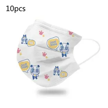 

10Pcs/Set Kids Disposable Dustproof strong adsorption Mouth Mask With good elastic ear-loop Cartoon Bear Anti-Fog Face Cover