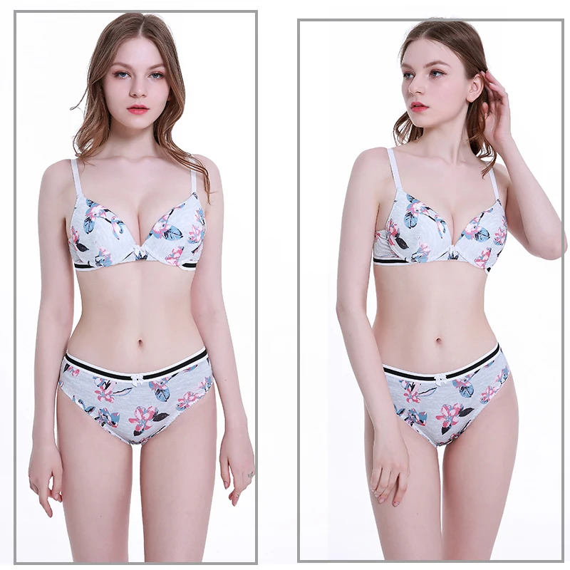 bra and panty sets DaiNaFang Brand Everyday Bras Pantes Set Push Up Bow Floral BCDE Cup Underwear For Womens Plus Size Lingerie sheer bra and panty sets