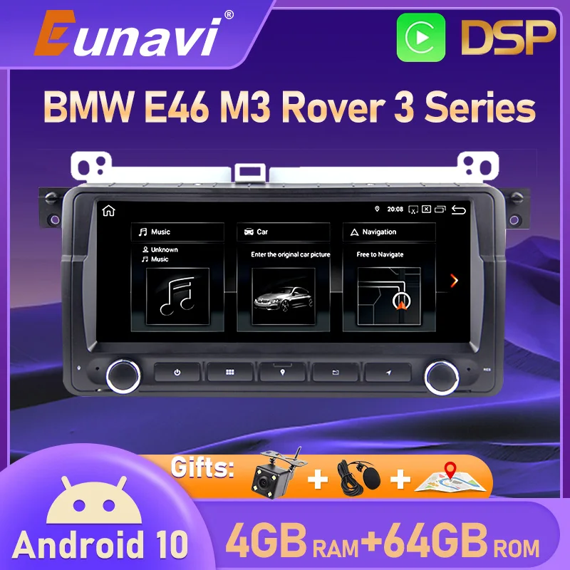 

Eunavi 1Din Android auto Radio Player For BMW E46 M3 Rover 3 Series Car Multimedia Head unit 8.8 inch GPS DSP Carplay 4G 64GB