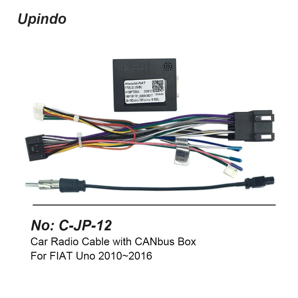 Car Radio Cable CAN BUS for FIAT Uno 16pin Power Wiring Harness 2din DVD Android Multimedia