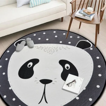 

Chinese Panda Round Carpets For Living Room Cartoon Soft Carpet Kids Room Cute Rugs Bedroom Computer Chair Mat/Rug