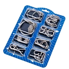 Materiais Montessori 8 pçs/set Mente Cérebro Teaser IQ Enigma Metal Wire Puzzles Jogo Para Adultos E Crianças Estilo 3