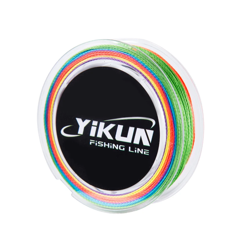 Multicolor 100 м бренд YIKUN оплетка леска 4 нити Multifilament PE плетеная леска - Цвет: Multicolor