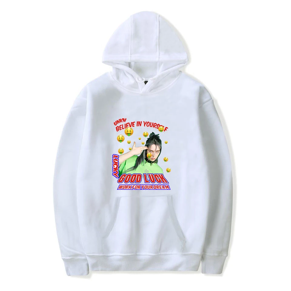 Толстовки Billie Eilish, толстовки для женщин и мужчин, модные Harajuku черные толстовки с капюшоном, Осенние повседневные пуловеры Billie Eilish для девочек