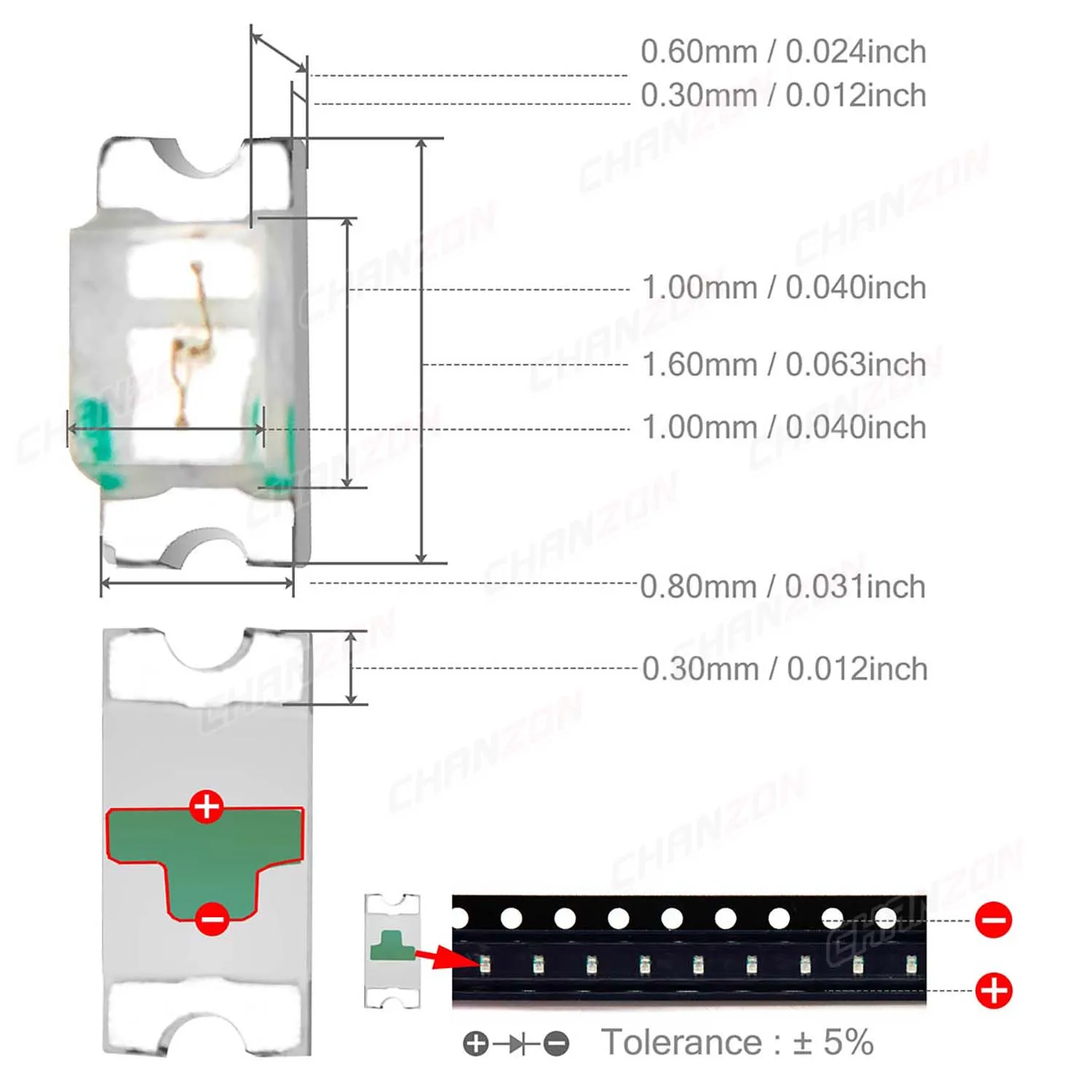100 Stück 0603 0606 SMD LED Emitting Diode Chip Warmweiß Rot Grün Blau Gelb Orange UV Lila Rosa RGB Mehrfarbiges Sortiment – Detail 2