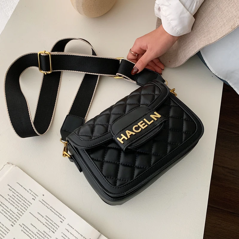 

Net red western style ladies bag 2020 new wave Korean version Messenger bag wide strap shoulder fashion small square bag