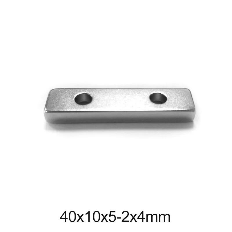 Мощный магнит 40x10x5 мм отверстие 4 сильный квадратный неодимовый NdFeB 40*10*5 2 ~ 30