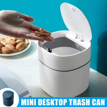 

Mini Trash Can Desktop Trash Bin with Lid Small Tiny Countertop Garbage Bin for Office Home J99Store