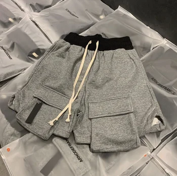 

ARNODEFRANCE ADF19SS Cargo Shorts Hiphop Streetwear Men Pocket Casual Shorts America High Streetwear Clothing