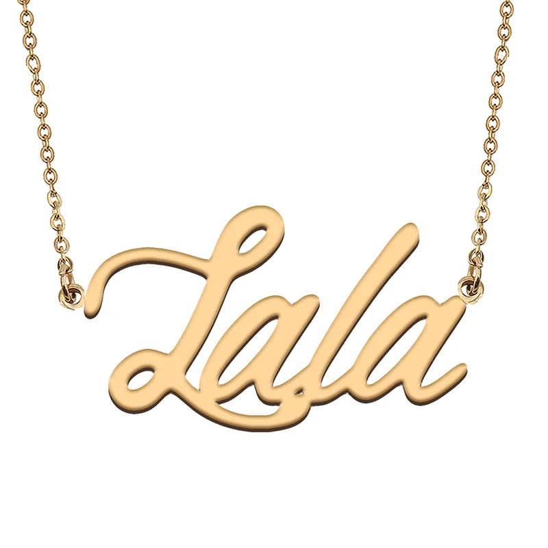 Lala Custom Name Necklace Customized Pendant Choker Personalized Jewelry Gift for Women Girls Friend Christmas Present