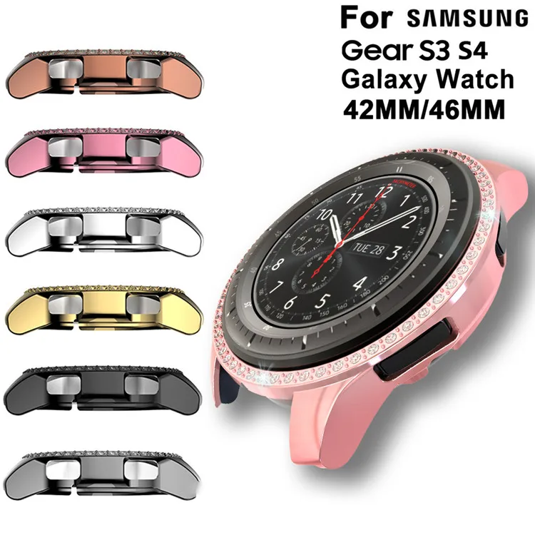 Модный защитный чехол из поликарбоната с бриллиантами для samsung Galaxy Watch 42 мм 46 мм, легкий Чехол-бампер для gear S3, тонкая оболочка, аксессуары