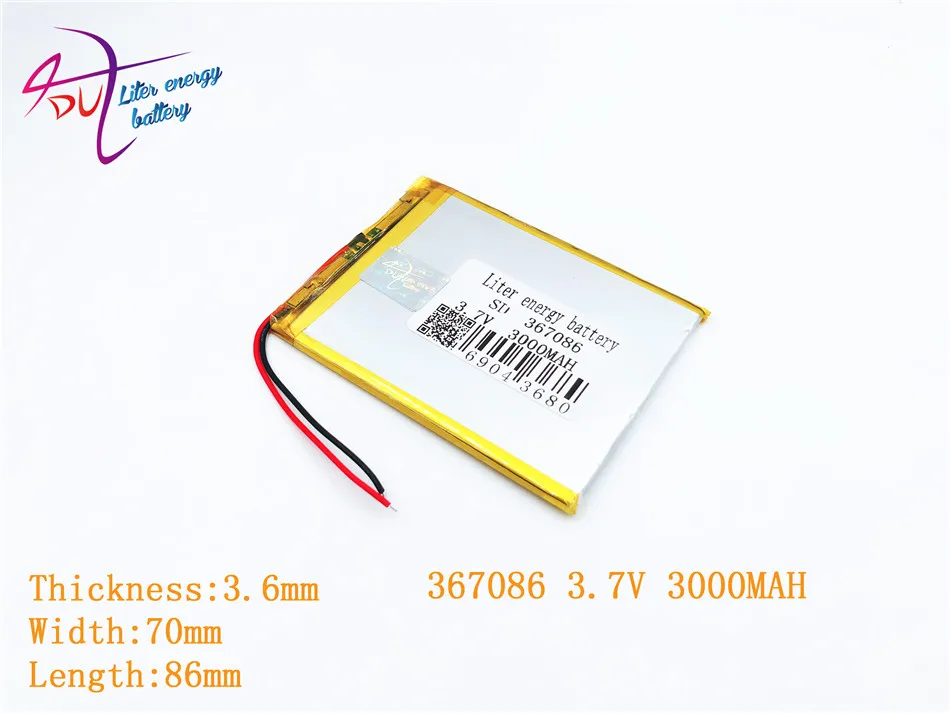 Аккумулятор 367086 3,7 V 3000mAh 357085 литий-полимерный планшет с защитной платой для ПК U25GT