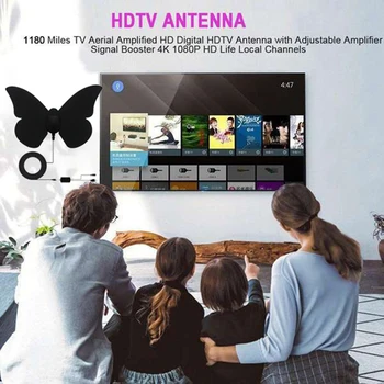 

Amplified HD Digital TV Antenna Long 50-80 Miles Range Older TV's Indoor Powerful HDTV Amplifier Signal Booster