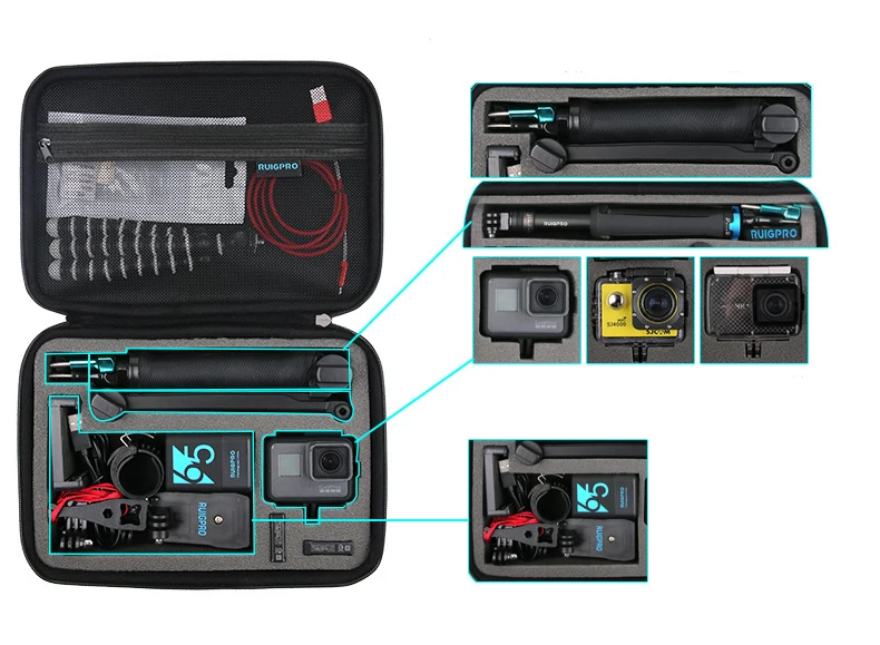 Переносная сумка для хранения Защитный чехол Коробка s m l Сумочка для GoPro Hero 8 7 6 5 Xiaomi YI Sjcam DJI Осмо камера аксессуары