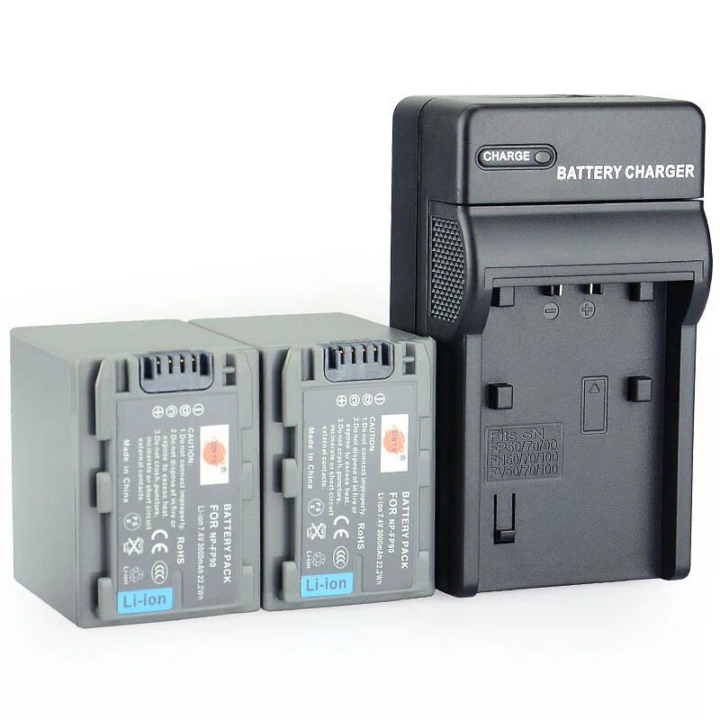 2 шт. 3000 мАч 7,4 V NP-FP90 FP90 DSTE Батарея Зарядное устройство для sony DCR-DVD103 305 403 DCR-HC3 26 30 96 DCR-SR30 50E 60E 80E 100