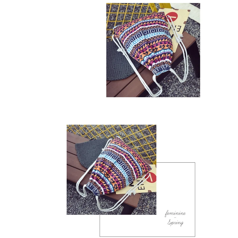 WENYUJH Ретро Для женщин Drawstring Хлопка покупок полосатая сумка модные экологический многоразовый складной Бакалея тканевая сумка для нижнего белья Чехол