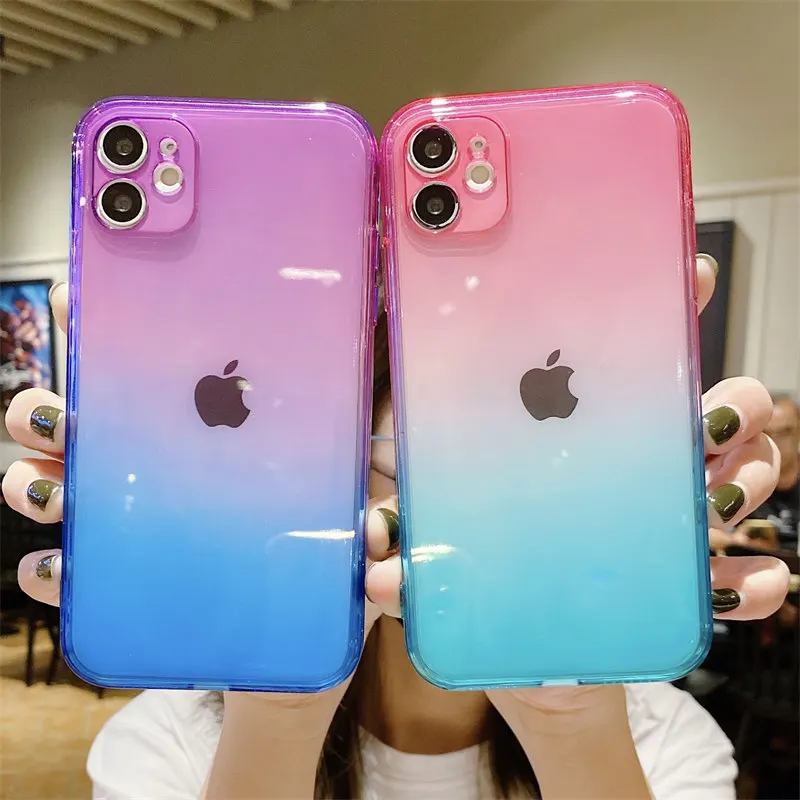 Gradient Clear Soft TPU Phone Case For Huawei Y9 Prime 2019 Honor 20 30 50 Pro P20 P30 P40 Lite Mate 40 Nova 7i 8 Cover Coque | Мобильные