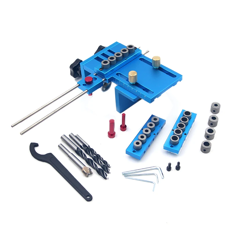 Doweling Jig Kit Woodworking Drill Guide Kit Locator Aluminium Alloy Dowelling Jig Locator for Furniture Fast Connecting Fitting