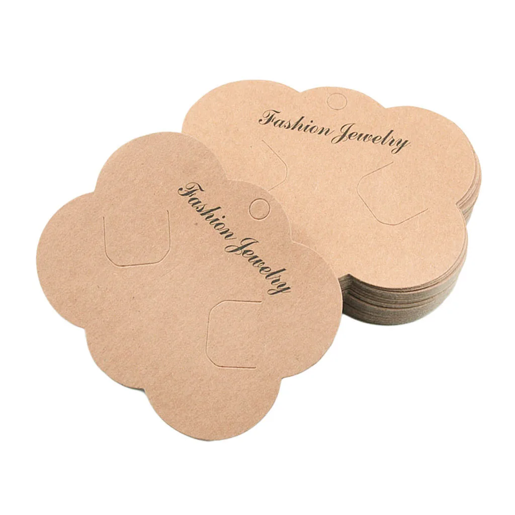 50 Piece Kraft Paper Hair Clip Hairpin Barrette Jewelry Display Cards