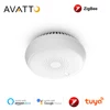 AVATTO Tuya датчик дыма Zigbee, умный датчик пожарной сигнализации, домашняя система безопасности, пожарные, работают, приложение Smart Life для Gateway Hub ► Фото 1/6