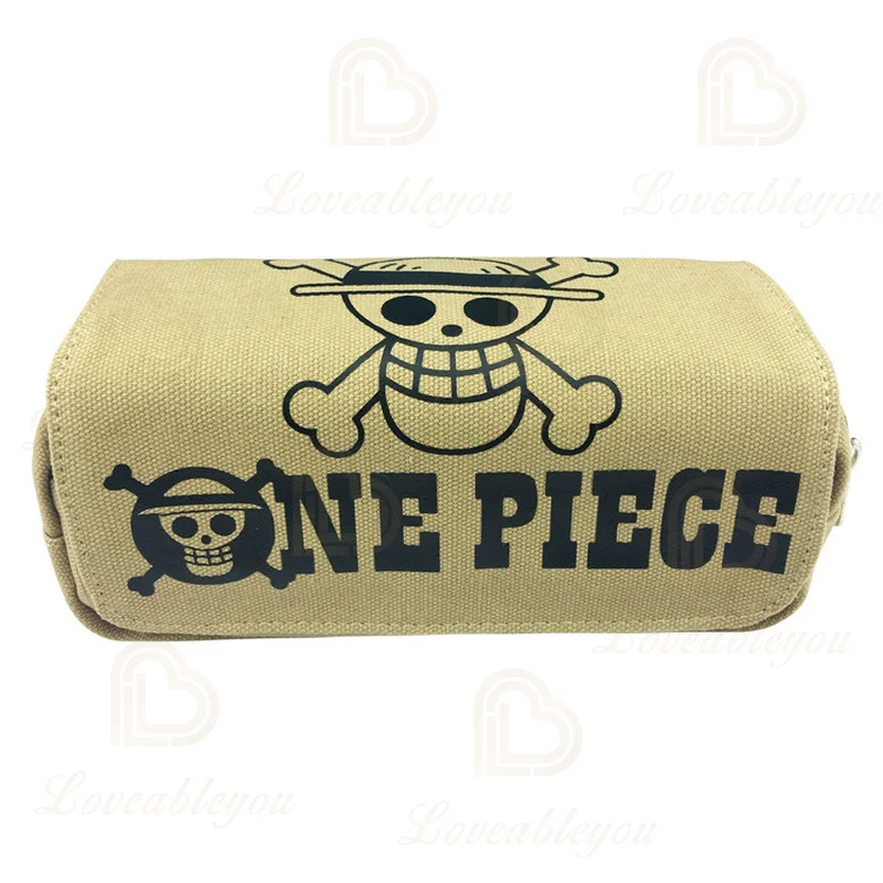 New Anime One Piece Canvas Pencil Case Storage Cosmetic Bag