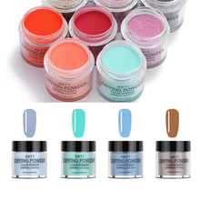4 бутылки костюма окунания порошки для ногтей Базовое покрытие ногтей цветной голографический блеск Лечение ногтей украшения
