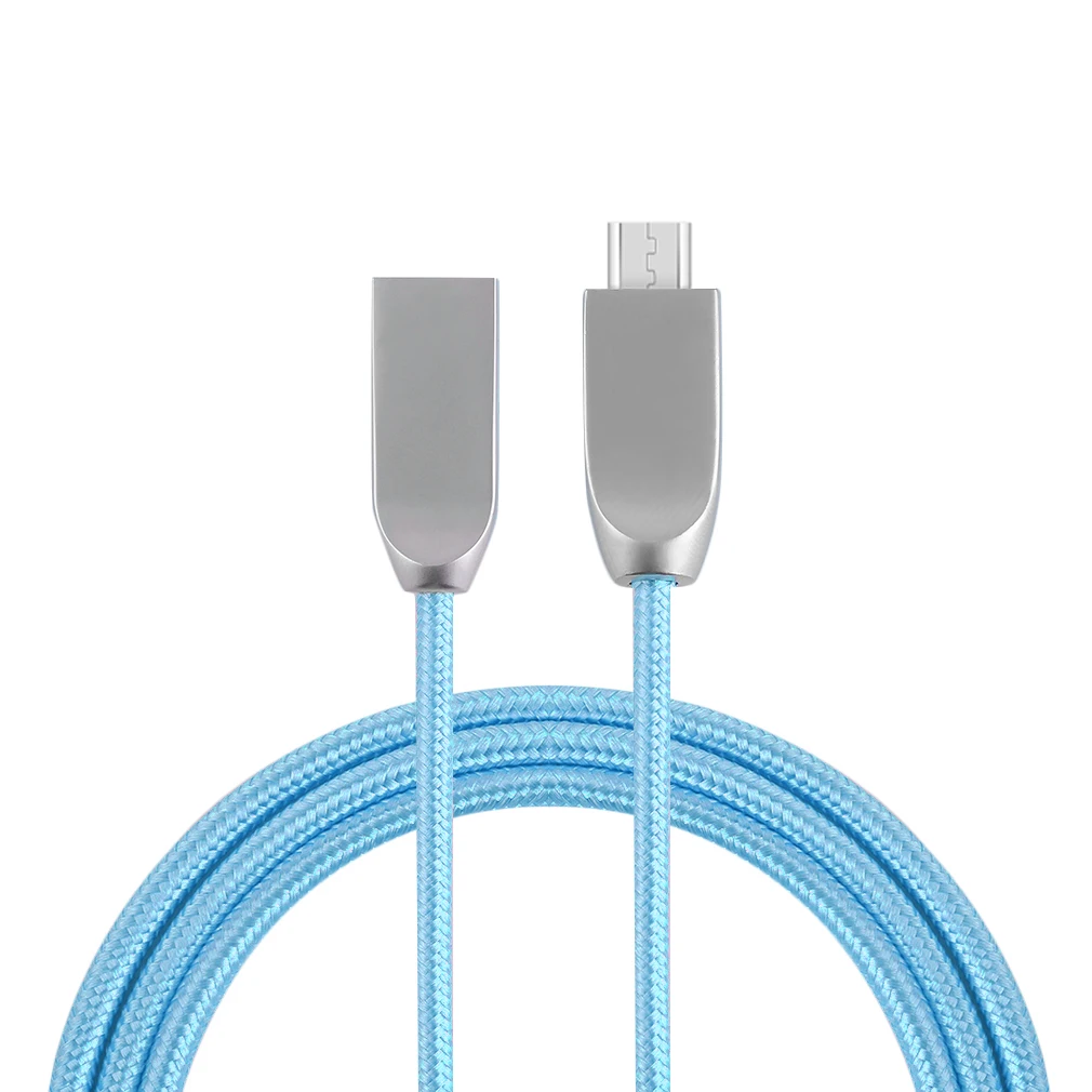 1 м Micro USB кабель из цинкового сплава нейлоновый для передачи данных плетеный