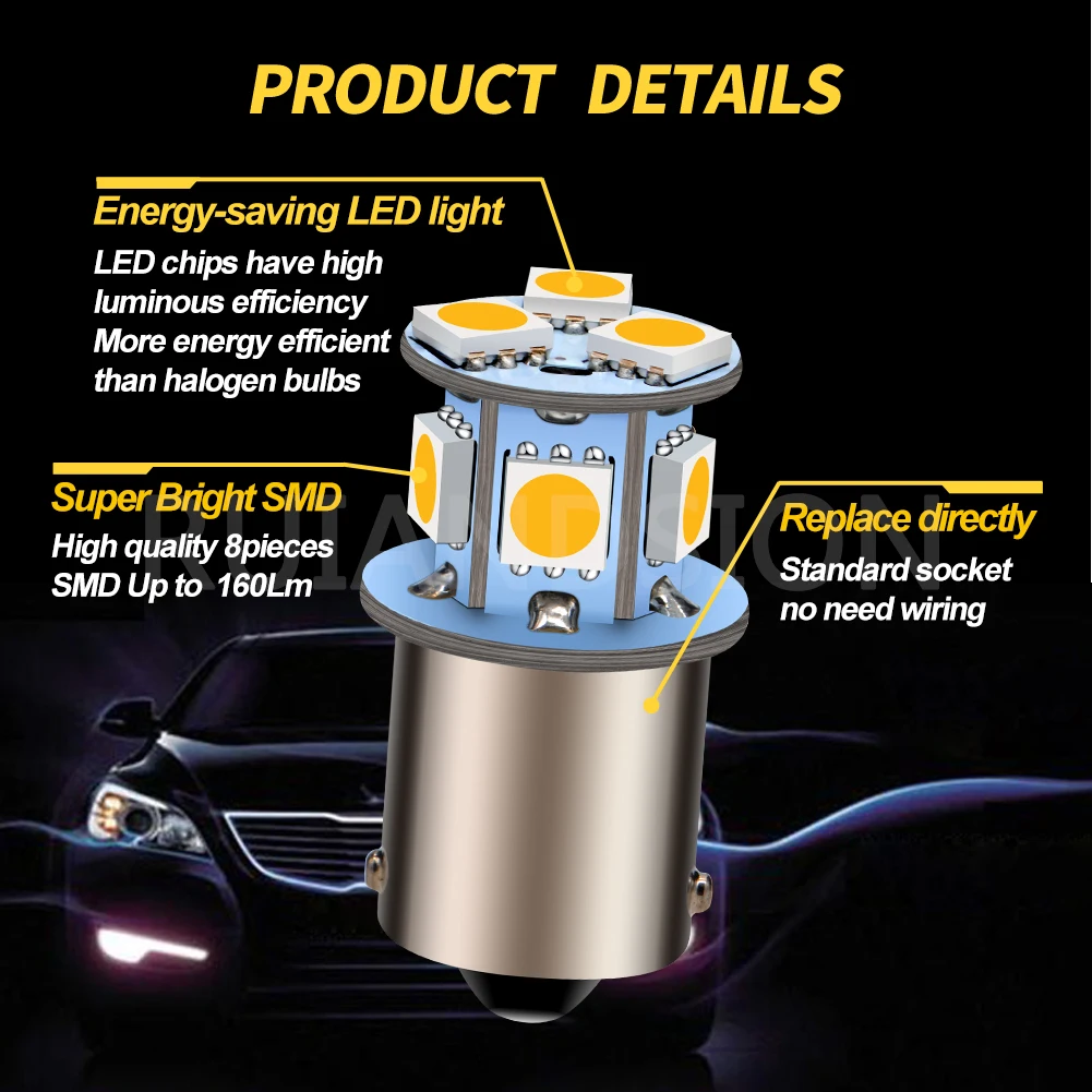  SUV   Ĺ̵,  õ, 극ũ  ǥñ,  5050, 8SMD LED  1156, BA15S, W, Y, R, 4300K, 6V, 12V, 24V, 2 