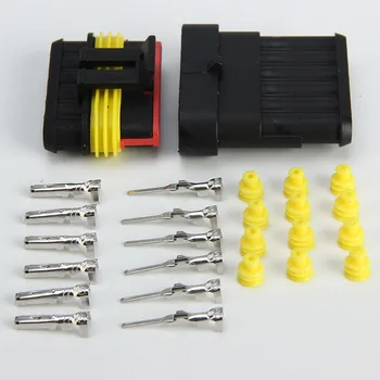 

1sets 1/2/3/4/5/6pins Way AMP Super seal Waterproof Electrical Wire Connector Plug for car waterproof connector 1/2/3/4/5/6pin