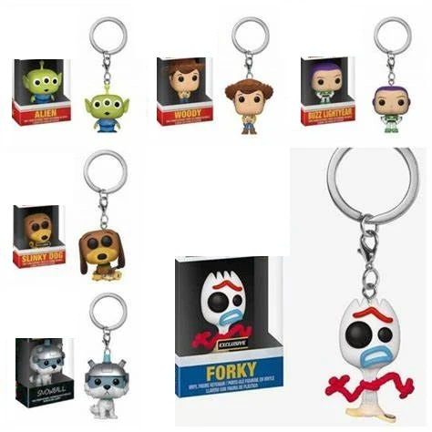 FUNKO with box Keychain Toy.Story Buzz Lightyear Rick WOODY ALIEN FORKY DOG Morty Action Figure Keychains original | Игрушки и хобби