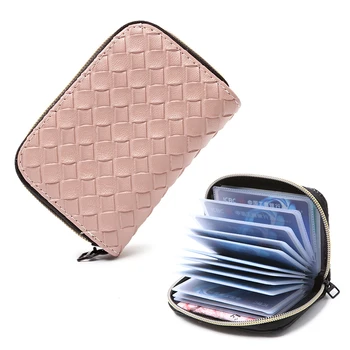 

JULICXYJ Knit Women Men Business ID Credit Card Holder Bifold Female Bank Card Wallet Bag Case Organizer Driver's License 2019