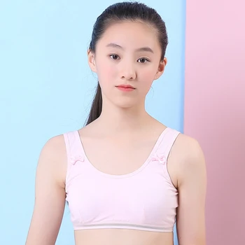 

Teen Girl Sports Bra Kids Top Camisole Underwear cotton soft cup high quality Young Puberty Small Training Bra For 8-14 years