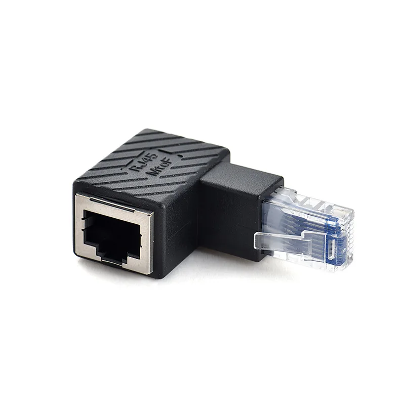 Right Angle RJ45 Male to Female Cat5/6 Ethernet LAN Extension Adapter - 90/180/270 Degree Description Image.This Product Can Be Found With The Tag Names Ethernet 90 angle adapter, Ethernet 90 degree adapter, Right angle ethernet adapter, Rj45 adapter 90 degree angle