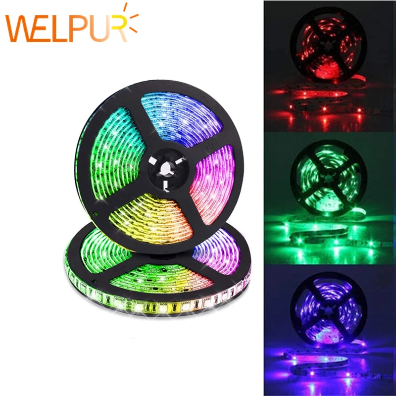 Светодиодная лента 5 м 300 светодиодов неводонепроницаемая RGB 2835 5050 12 В постоянного
