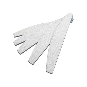 

50pcs Finger nail file 180 100 half moon shapes white korean nail file zebra nail file 100/180,zebra emery board 2019 nail file
