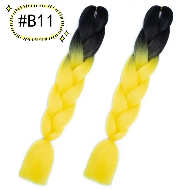 Jumbo Braiding Hair Extensions Kanekalon Braiding Hair 24 Inch Ombre Multiple Tone Colored Synthetic Hair for Women B11