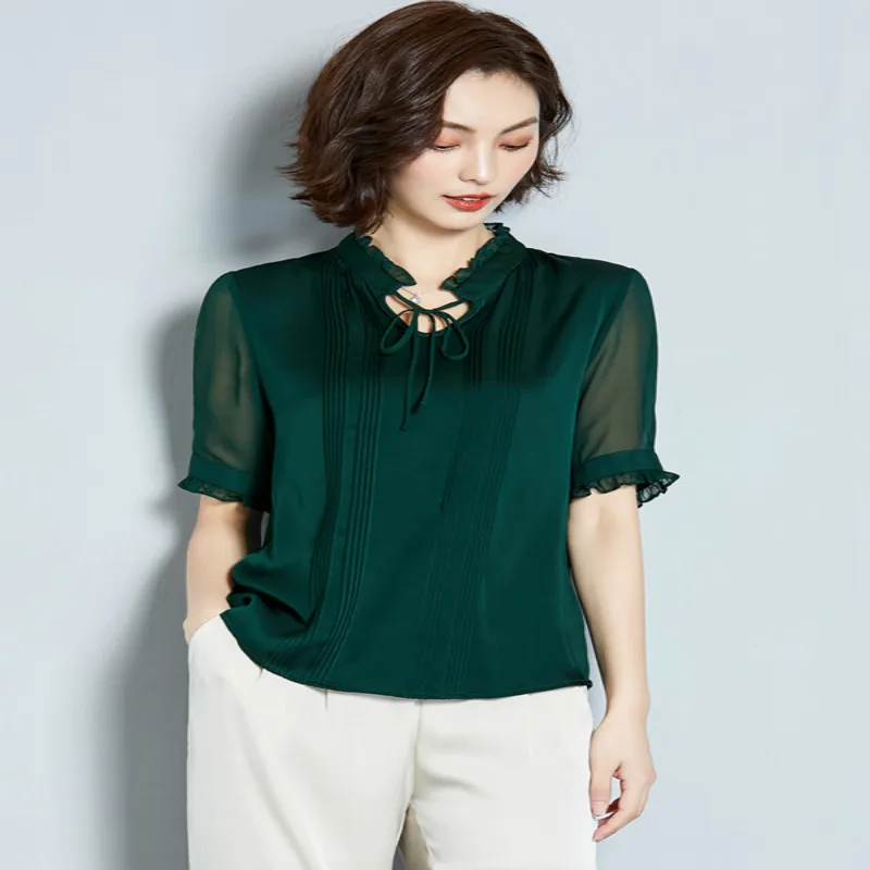 Модные летние блузы из натурального шелка Mujer De Moda 2020 элегантная повседневная