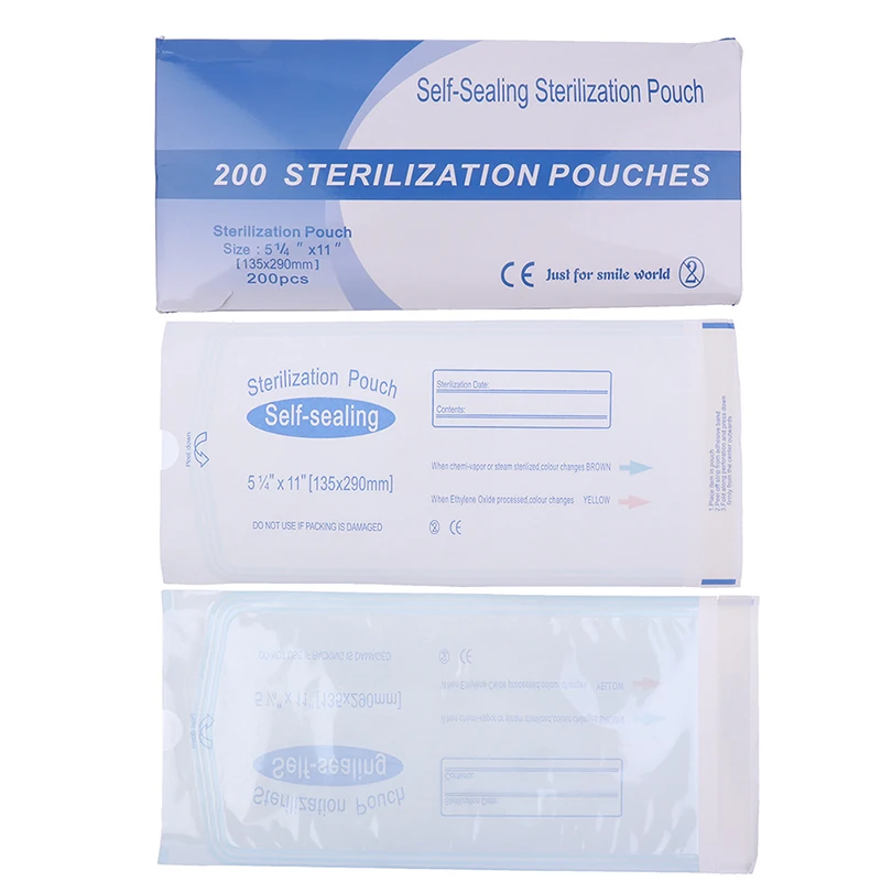Self-sealing Sterilization Pouches Bags Medical-grade Disposable 200pcs/box Tattoo Nail Accessories Supplies nail art tools disposable manicure bags disposable nail art bags