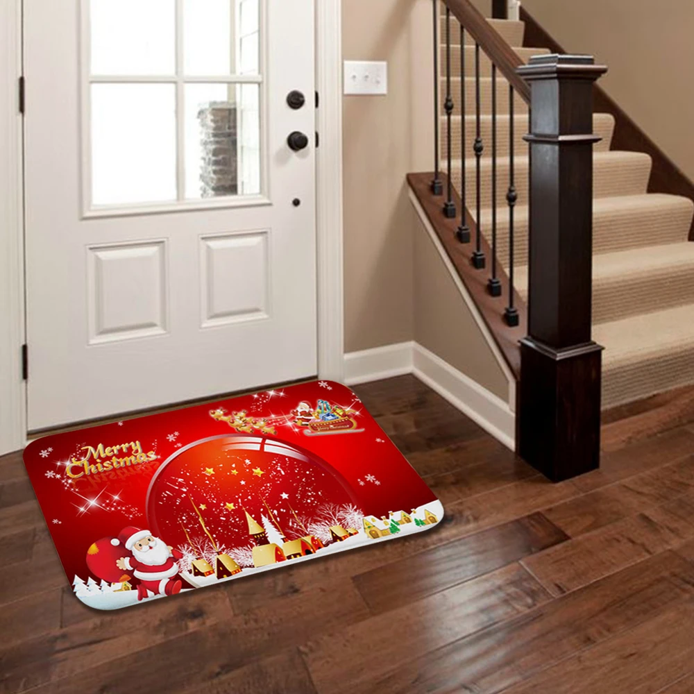

60X40cm Carpet Merry Christmas Decoration For Home Christmas 2019 Ornaments Garland New Year 2020 Noel Santa Claus Xmas Snowman
