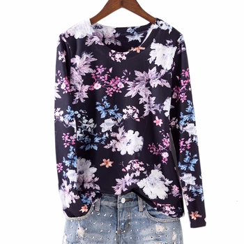 

Plus velvet thickening winter t shirt women print fashion tops long sleeve o-neck graphic tees basic tee shirt femme 2020 spring