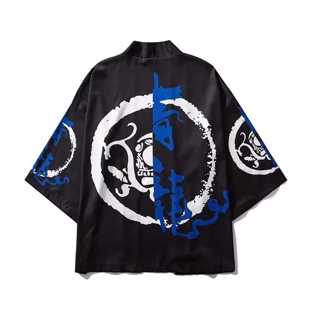 Японские кимоно для мужчин кардиган рубашка блузка юката мужчин haori obi одежда самураев мужской кимоно кардиган - Цвет: style L