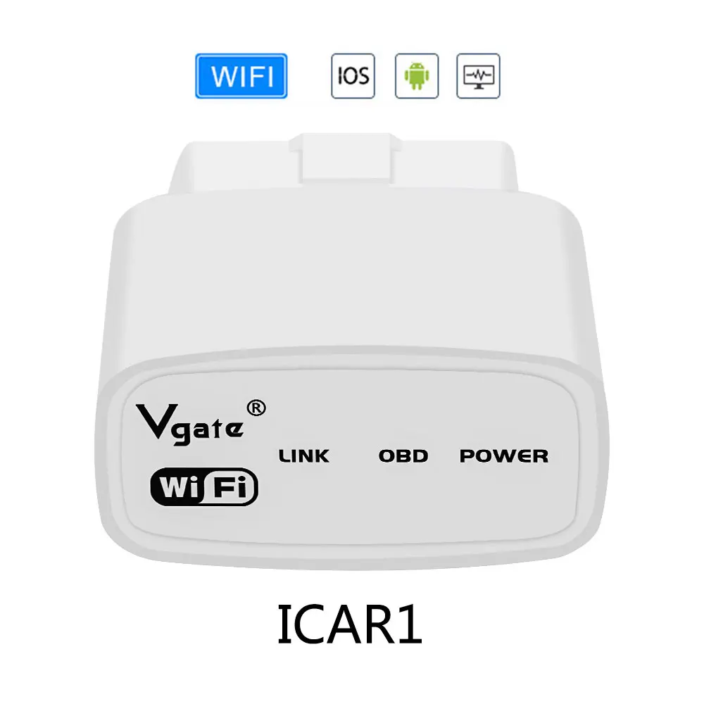 OBD2 считыватель кода Vgate iCar1 wifi ELM327 V2.1 для Android/IOS/Windows OBDII EOBDII OBD2 сканер диагностический инструмент - Цвет: Wifi Version