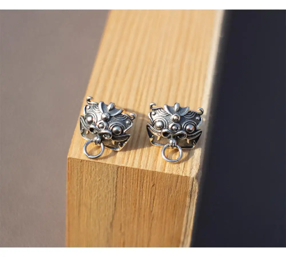 Серьги из стерлингового серебра 925 пробы в стиле ретро, серьги-гвоздики с героями Святого зверя, оригинальные трендовые серьги для мужчин, женщин, мальчиков, серебряные серьги, ювелирные изделия