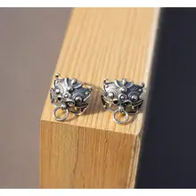 Серьги из стерлингового серебра 925 пробы в стиле ретро, серьги-гвоздики с героями Святого зверя, оригинальные трендовые серьги для мужчин, женщин, мальчиков, серебряные серьги, ювелирные изделия