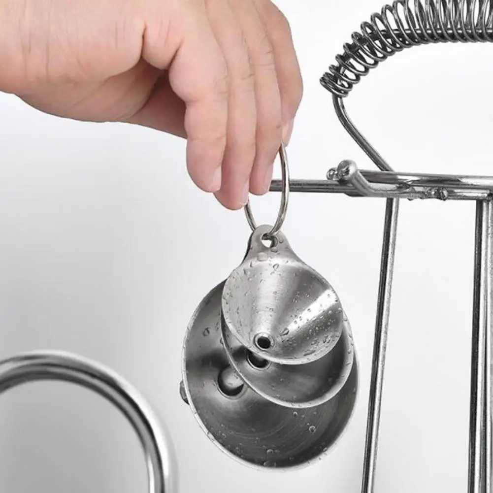 3pcs Mini Multifunctional Stainless Steel Funnel Oil Water Spices Wine Flask Filter Funnel For Home Kitchen Liquid Dispenser