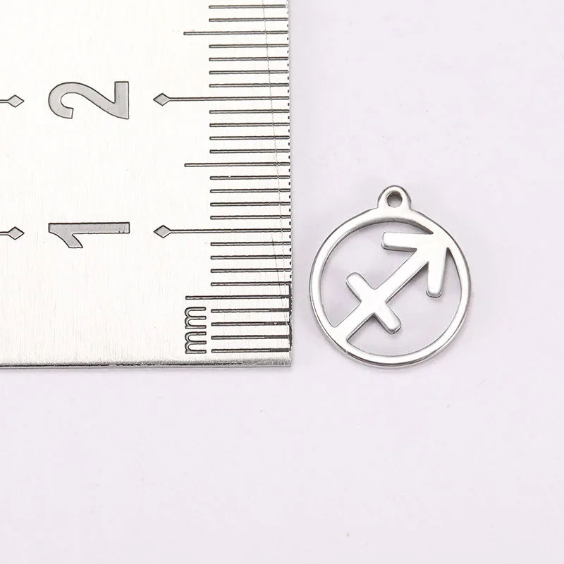 Teamer 12pcs Zodiac Floating Charms Stainless Steel Constellation Pendants
