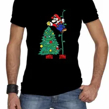 Братья Супер Марио Рождество футболка унисекс хлопок Видео игровой коммутатор бренд