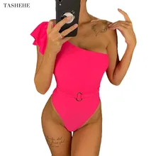 Сексуальный сдельный Купальник для женщин на одно плечо с рюшами Монокини купальник женский купальный костюм Пляжная одежда боди Maillot De Bain Femme